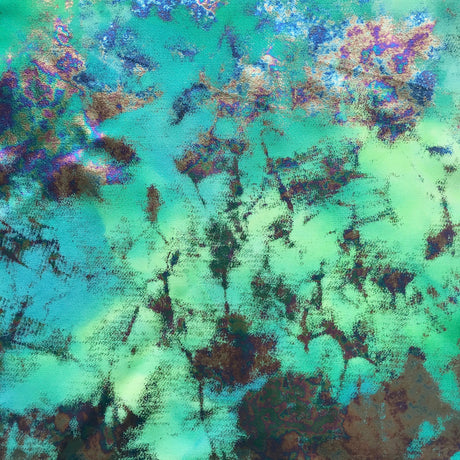Funky Clouds Nylon Spandex Fabric - Distressed Iridescent Tie-Dye Print, 56" Width, 4-Way Stretch (1 Yard)