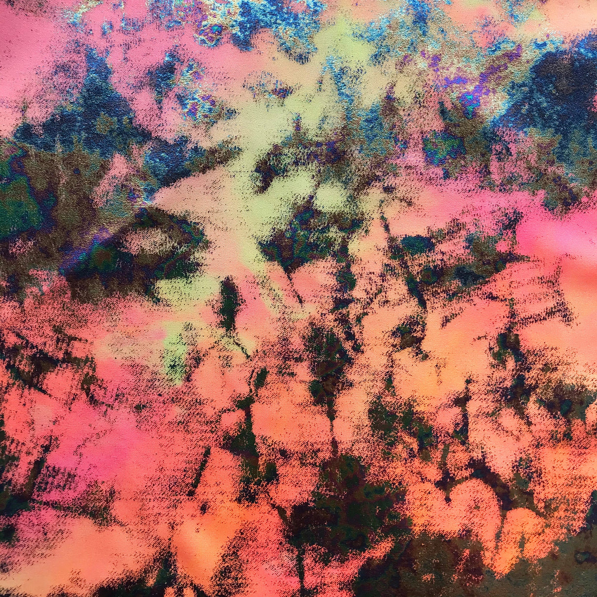 Foil Printed Spandex Funky Clouds