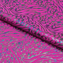 Funky Leopard Hologram Spandex Fabric - Leopard Tiger Stripe Oil Slick Foil, 56/58" Width (1 Yard)
