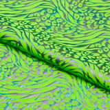 Funky Leopard Hologram Spandex Fabric - Leopard Tiger Stripe Oil Slick Foil, 56/58" Width (1 Yard)