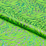 Funky Leopard Hologram Spandex Fabric - Leopard And Tiger Stripe Oil Slick Foil, 56/58" Width (1 Yard)