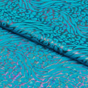 Funky Leopard Hologram Spandex Fabric - Leopard And Tiger Stripe Oil Slick Foil, 56/58" Width (1 Yard)