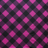Swim Knit Poly Spandex Fuschia and Black Check