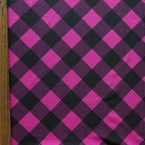 Swim Knit Poly Spandex Fuschia and Black Check