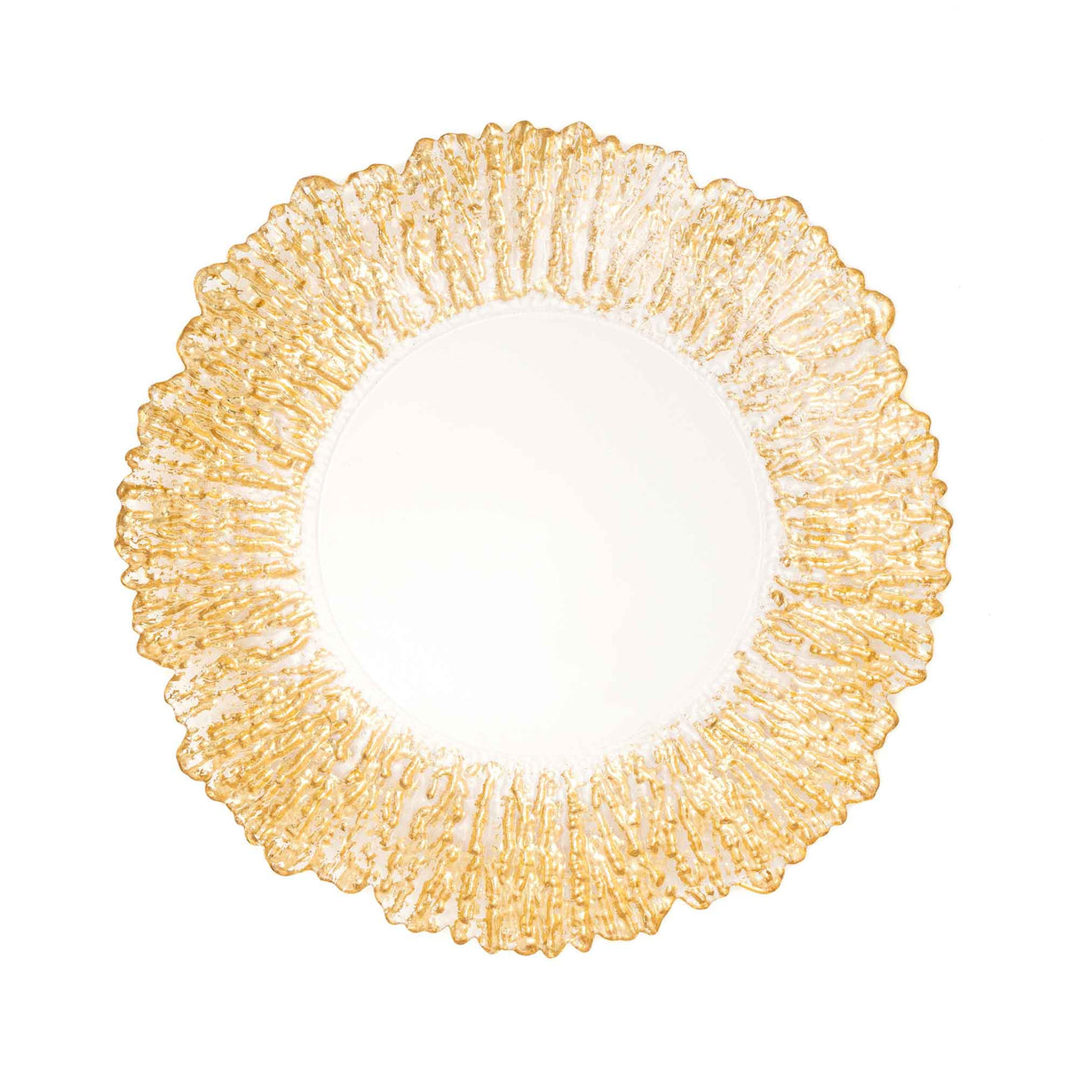 Glass Charger Plate 13" Clear Gold Reef