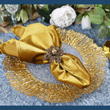 Glass Charger Plate 13" Clear Gold Reef