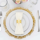 Glass Charger Plate 13" Clear Gold Reef