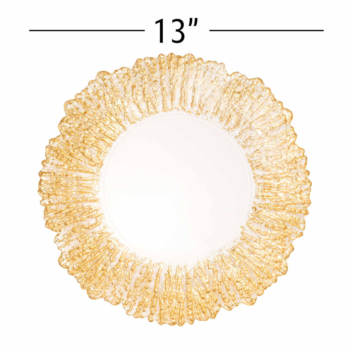 Glass Charger Plate 13" Clear Gold Reef