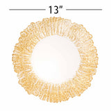 Glass Charger Plate 13" Clear Gold Reef