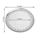 Glass Charger Plate 13 Inch Silver Foil Brushed Leaf Rim