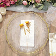 Glass Charger Plate 13" Gold Sunflower Scallop Rimmed