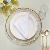 Glass Charger Plate 13" Gold Sunflower Scallop Rimmed