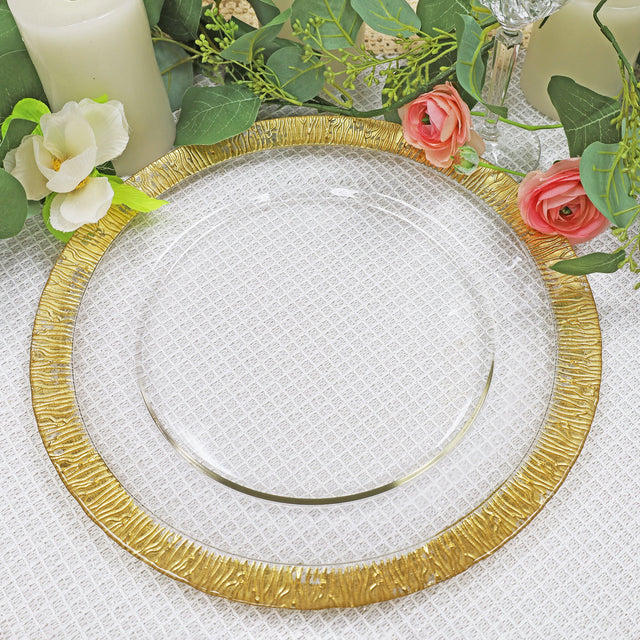 Gold Flare Glass Charger Plate 13 Inch