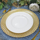 Glass Charger Plate 13" Gold Radiant Peacock Tail