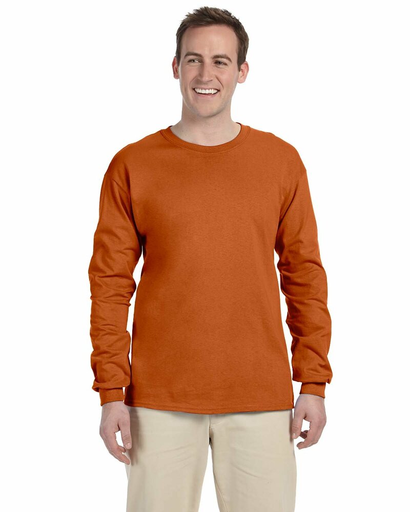 Gildan 5400 Long Sleeve Cotton Fabric - Texas Orange, Classic Fit, Rib Cuffs (1 Piece)