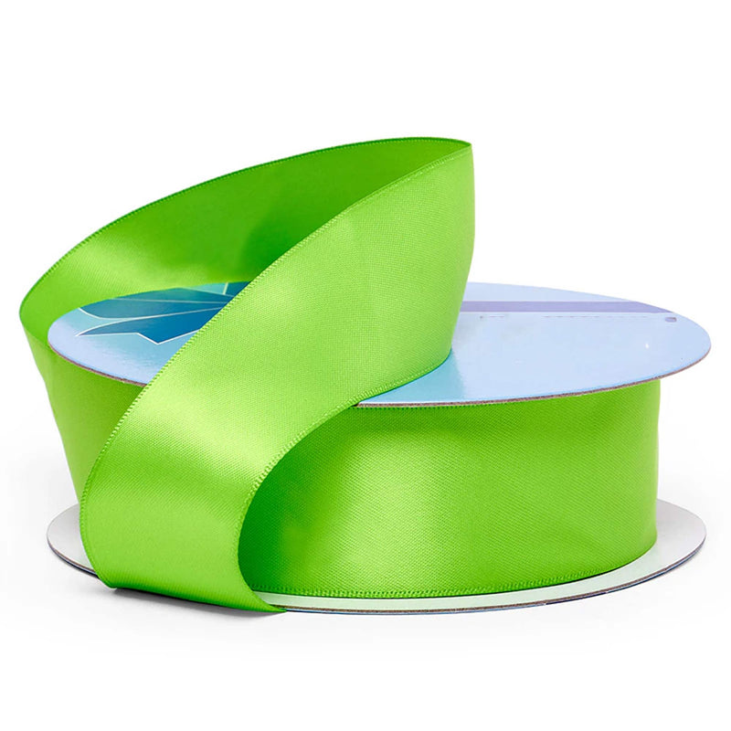 Soft Satin Ribbon for Wedding Bouquets 7/8 '' X 100 yd Single Faced 1 / roll Lime