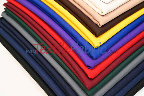 Polyester Gabardine Fabric - Multiple Colors, 58" Width (1 Yard)