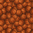 Cotton Print Orange Packed Basketball Fabric 44/45"