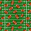 Cotton Football Print Fabric by the Yard 44/45" Green