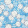 Cotton Print Blue Volleyball Fitness Fanatic Fabric