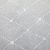 Gallery Fabric Embroidered Diamond Rhinestone Sheer Fabric - White, Cream, Diamond Embroidery, 110" Width (1 Yard)