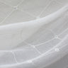 Gallery Fabric Embroidered Diamond Rhinestone Sheer Fabric - White, Cream, Diamond Embroidery, 110" Width (1 Yard)