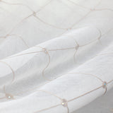 Gallery Fabric Embroidered Diamond Rhinestone Sheer Fabric - White, Cream, Diamond Embroidery, 110" Width (1 Yard)