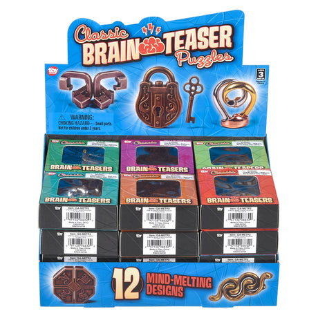 Metal Brain Teaser Puzzles (24 PC Display)