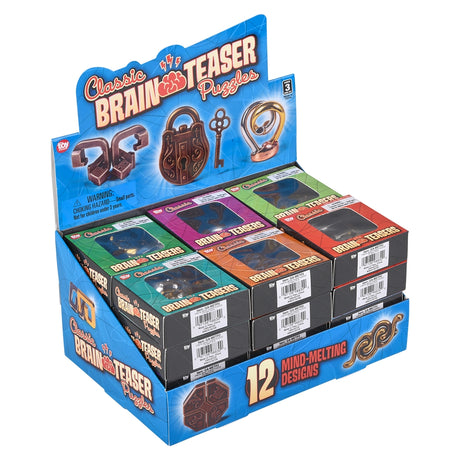 Metal Brain Teaser Puzzles (24 PC Display)