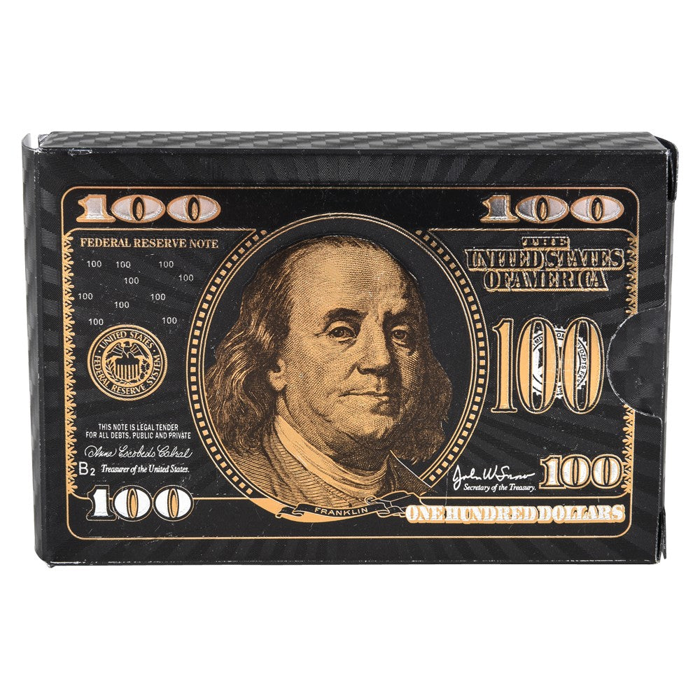 Playing Cards Black Foil $100 Bill