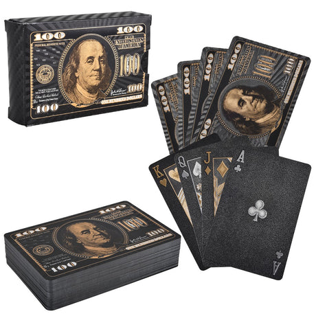 Playing Cards Black Foil $100 Bill