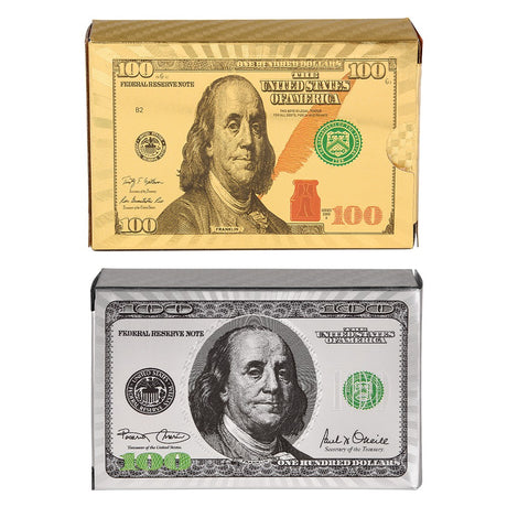 Playing Cards Gold And Silver Foil $100 Bill