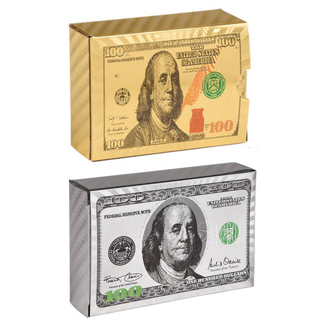 Playing Cards Gold And Silver Foil $100 Bill