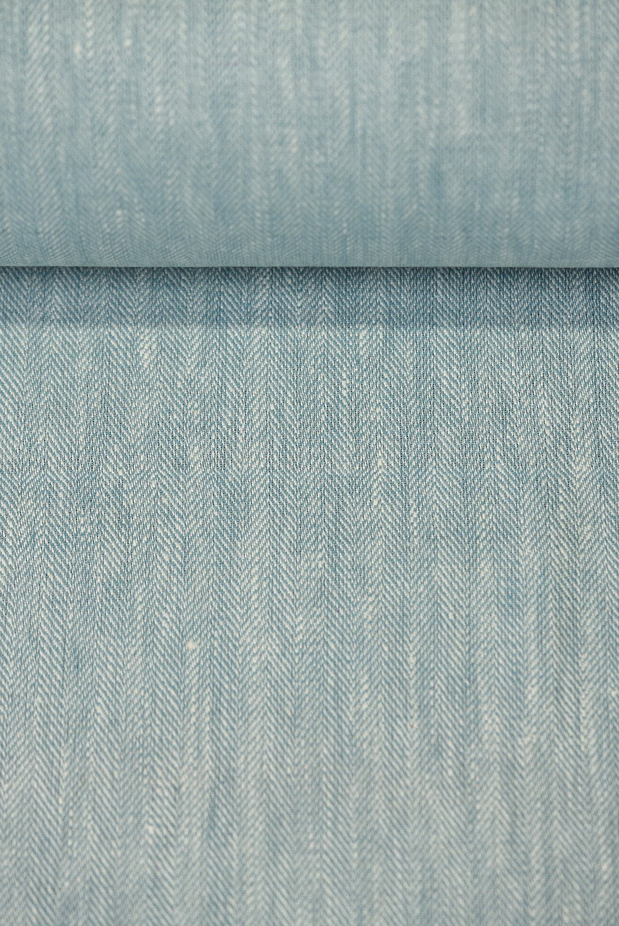 Linen Herringbone Yarn-Dyed Azure Fabric