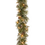 6FT Pre-Lit Glittery Bristle Pine Garland with LED Lights