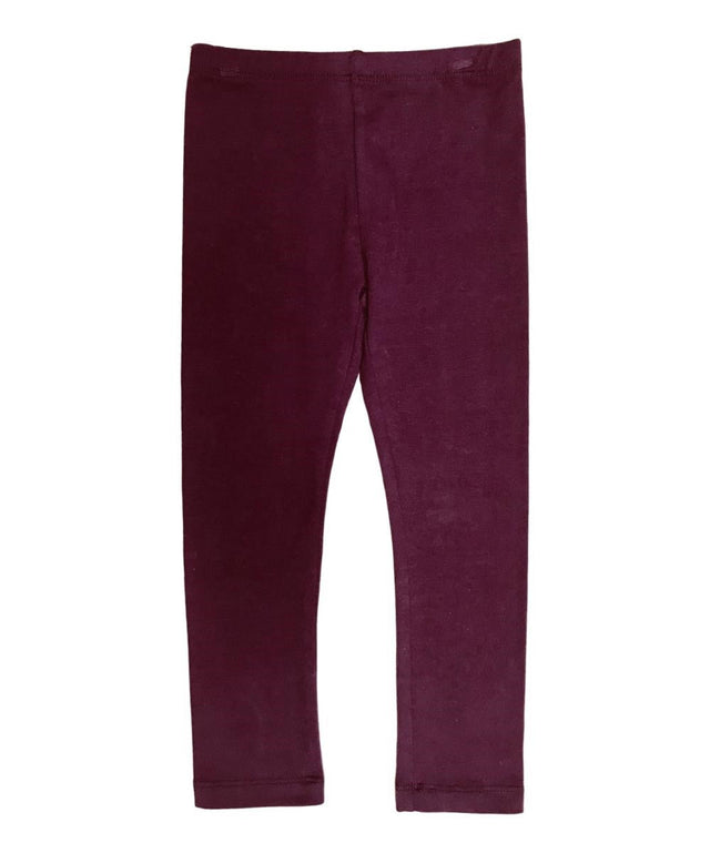 Unik Girl Cotton Legging - Burgundy, Grey, Navy, Purple, Solid, 2-12 (1 Pair)