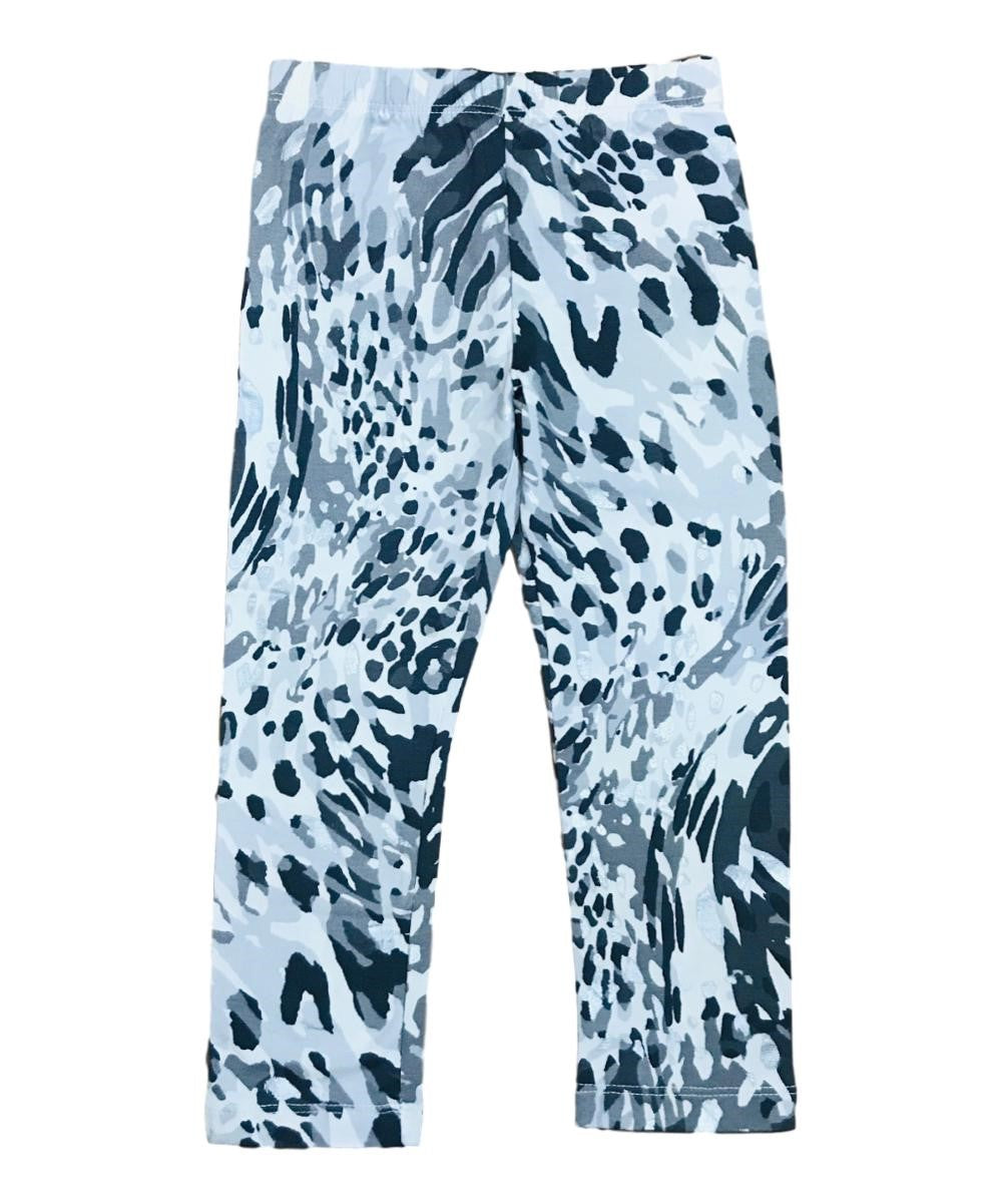 Unik Girl Cotton Print Legging Cotton Spandex Fabric - Tie Dye Rainbow, Grey Glitter, Galaxy, Girls Leggings, 2-12 (1 Pair)