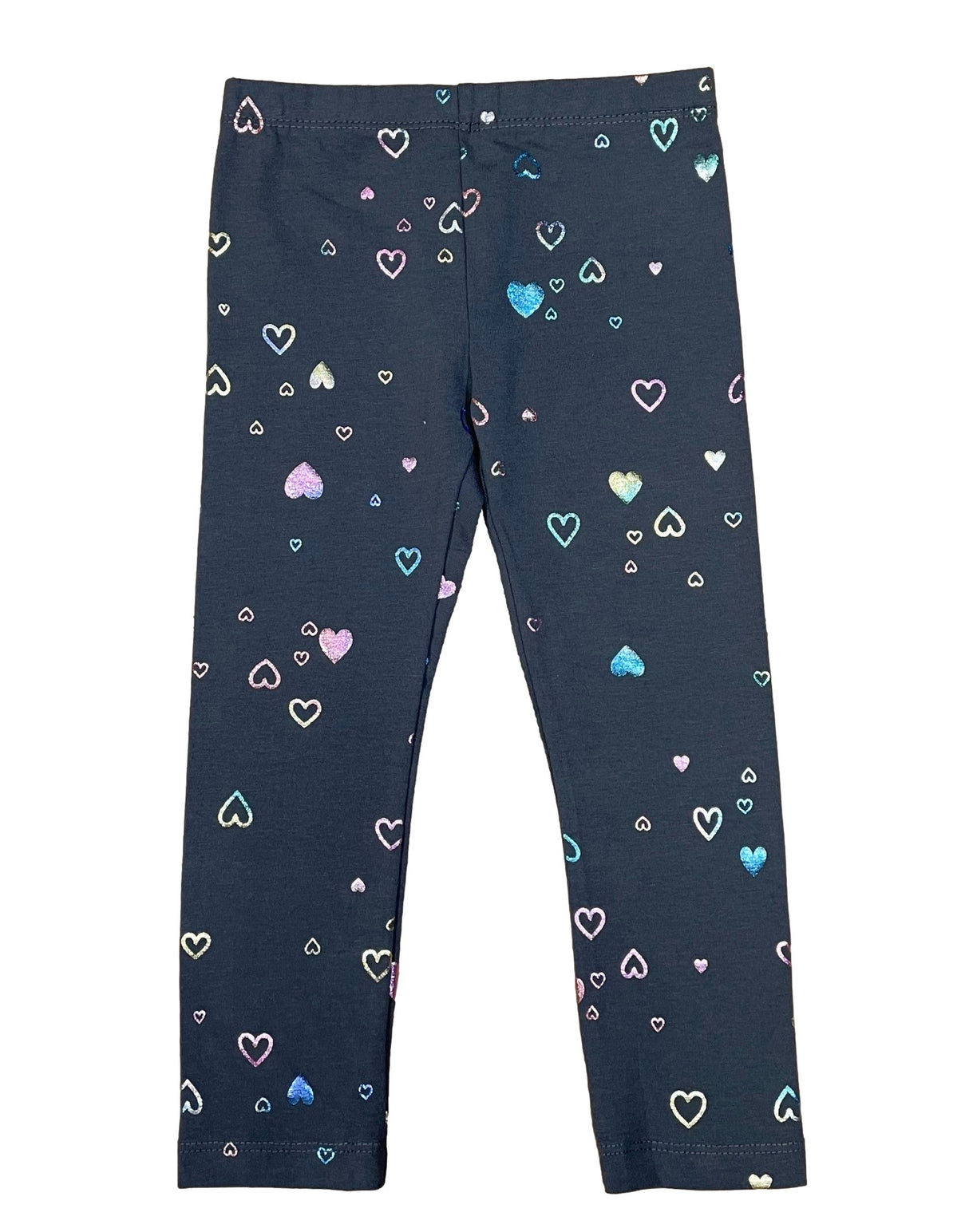 Unik Girl Cotton Print Legging 2 Cotton Spandex Fabric - Grey Hearts, Unicorn Stars, Grey Rainbow, Lilac Dino, Stretchy, 2-12 (1 Pair)