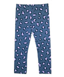 Unik Girl Cotton Print Legging Cotton Spandex Fabric - Leopard, Navy Hearts, Maroon Floral, Stretchy, Sizes 2-12 (1 Piece)