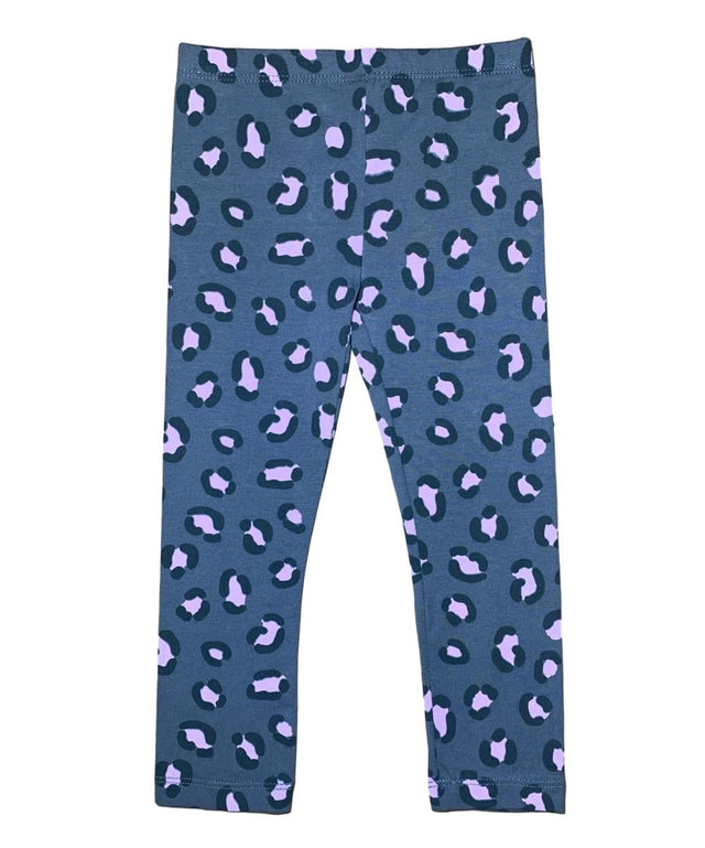 Unik Girl Cotton Print Legging Cotton Spandex Fabric - Leopard, Navy Hearts, Maroon Floral, Stretchy, Sizes 2-12 (1 Piece)