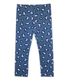 Unik Girl Cotton Print Legging Cotton Spandex Fabric - Leopard, Navy Hearts, Maroon Floral, Stretchy, Sizes 2-12 (1 Piece)
