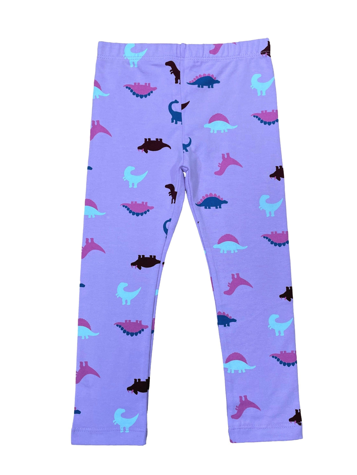 Unik Girl Cotton Print Legging 2 Cotton Spandex Fabric - Grey Hearts, Unicorn Stars, Grey Rainbow, Lilac Dino, Stretchy, 2-12 (1 Pair)