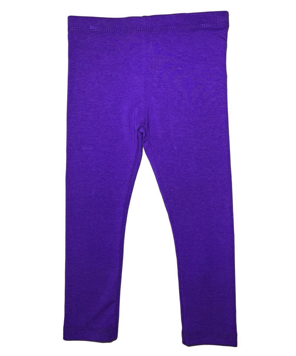 Unik Girl Cotton Legging - Burgundy, Grey, Navy, Purple, Solid, 2-12 (1 Pair)