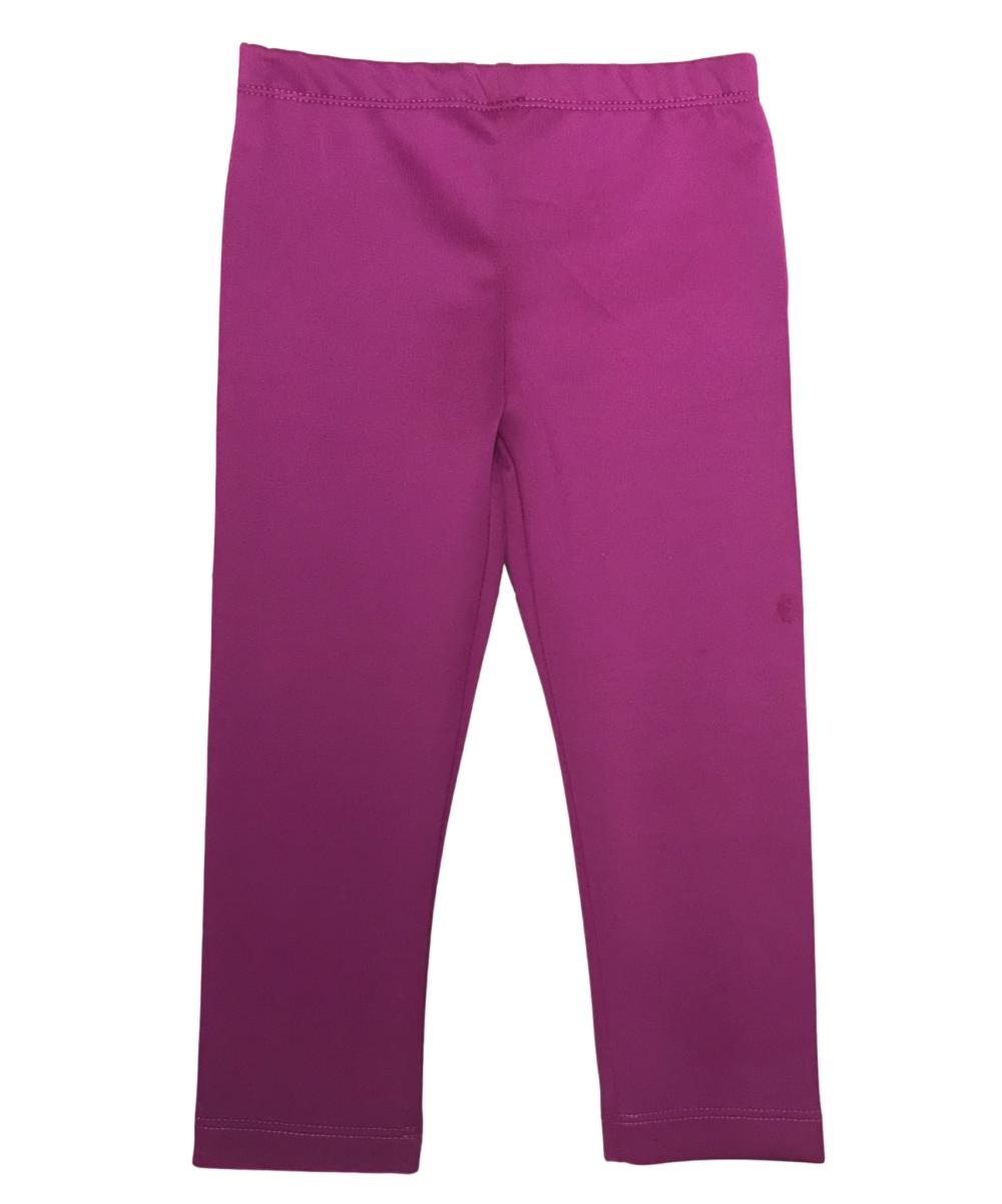Unik Girl Polyester Spandex Leggings - Black P, Mint P, Purple P, Stretchy, Sizes 2-12 (1 Pair)