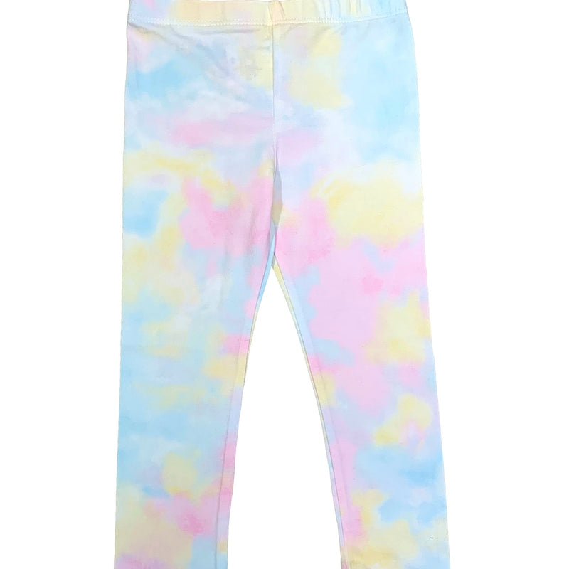 Unik Girl Cotton Print Legging Cotton Spandex Fabric - Tie Dye Rainbow, Grey Glitter, Galaxy, Girls Leggings, 2-12 (1 Pair)