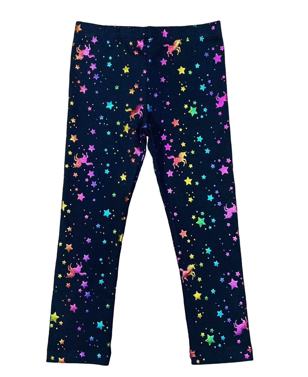 Unik Girl Cotton Print Legging 2 Cotton Spandex Fabric - Grey Hearts, Unicorn Stars, Grey Rainbow, Lilac Dino, Stretchy, 2-12 (1 Pair)