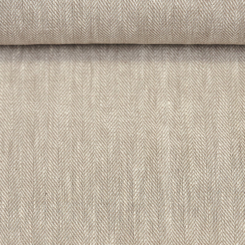 1 Yard Linen Novelty Herringbone Yarn-Dyed Fabric Buff Color 54” Width