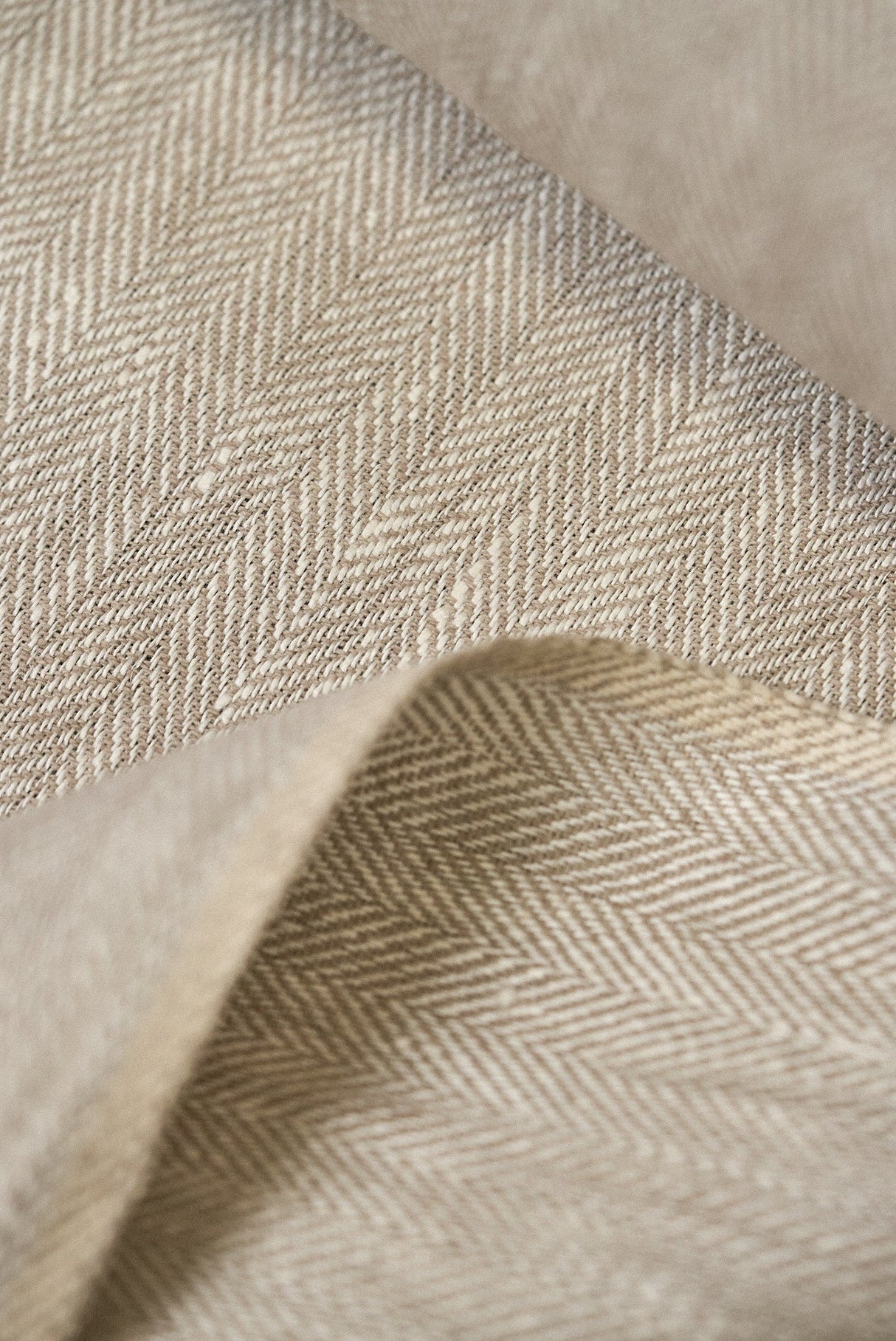 1 Yard Linen Novelty Herringbone Yarn-Dyed Fabric Buff Color 54” Width
