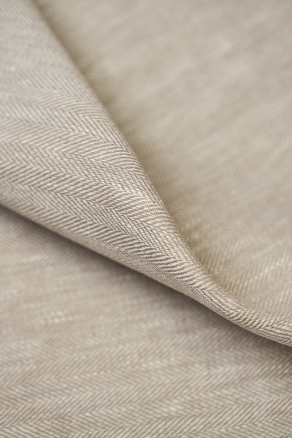 1 Yard Linen Novelty Herringbone Yarn-Dyed Fabric Buff Color 54” Width