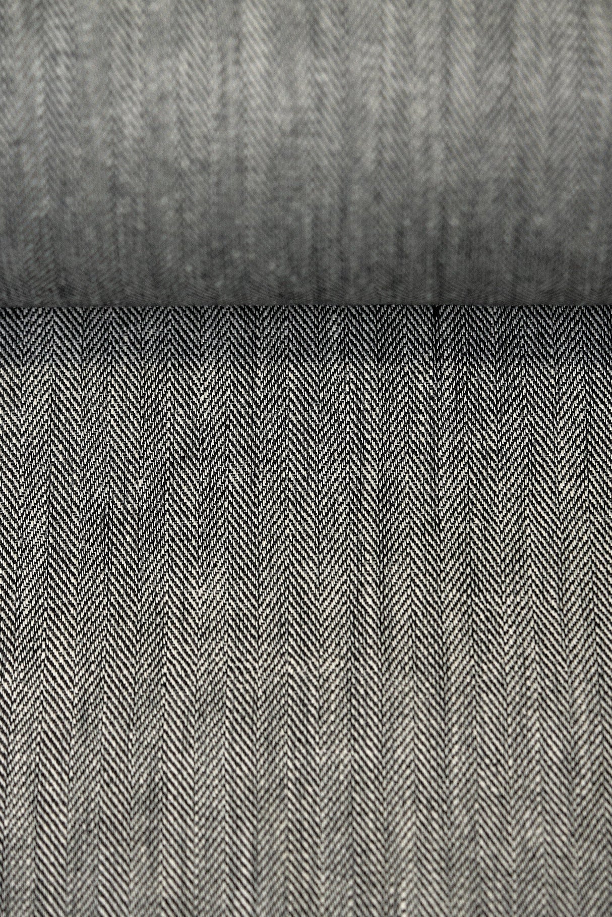 1 Yard Linen Novelty Herringbone Yarn Dyed Fabric Charcoal Color 54" Width
